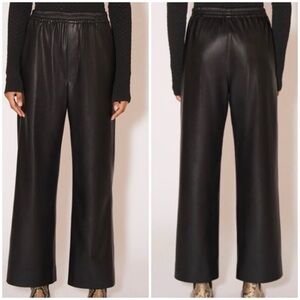 Nanushka Odessa Vegan Leather Wide Leg Pants L